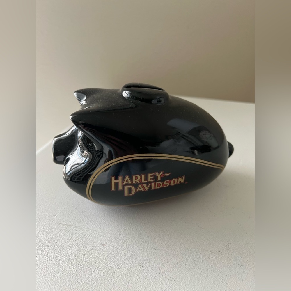 Harley-Davidson Black Ceramic Hog Gas Tank Piggy Bank